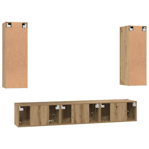 Σετ επίπλου τηλεόρασης 5 pcs Artisan Oak Επεξεργασμένο ξύλο - Pakobazaar