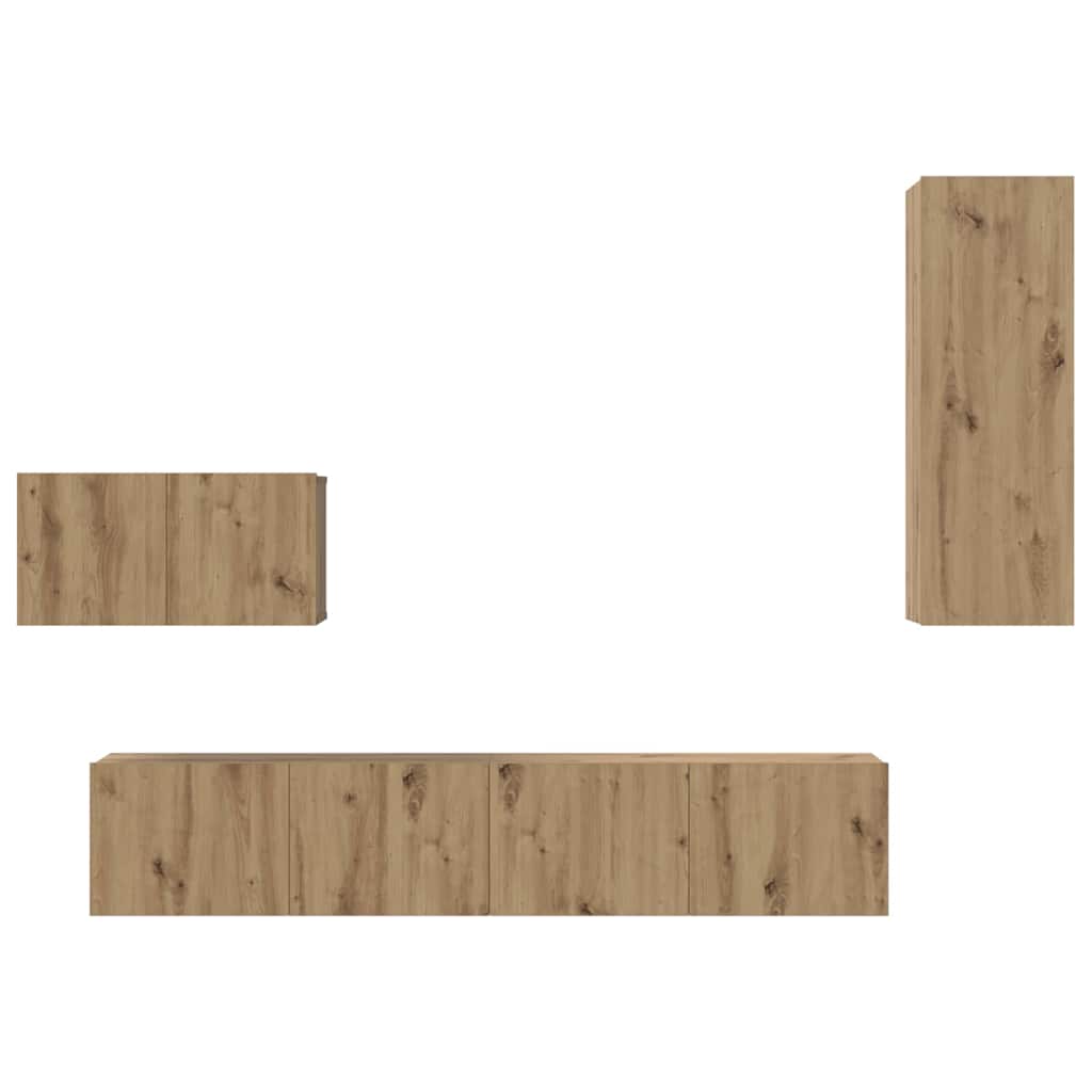 Τηλεοπτική Κάβα Τοίχου 4 pcs Artisan Oak Επεξεργασμένο ξύλο - Pakobazaar
