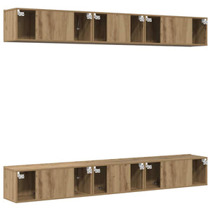 Σετ επίπλου τηλεόρασης 6 pcs Artisan Oak Επεξεργασμένο ξύλο - Pakobazaar