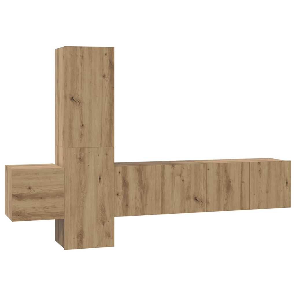 Σετ επίπλου τηλεόρασης 5 τμχ. Artisan Oak Επεξεργασμένο Ξύλο - Pakobazaar