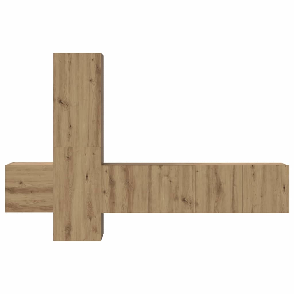 Σετ επίπλου τηλεόρασης 5 τμχ. Artisan Oak Επεξεργασμένο Ξύλο - Pakobazaar