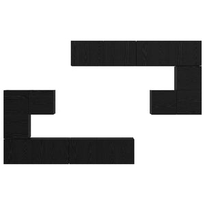 Μονάδες TV Επιτοίχιο 4 pcs Μαύρη Οξυά Επεξεργασμένο ξύλο - Pakobazaar