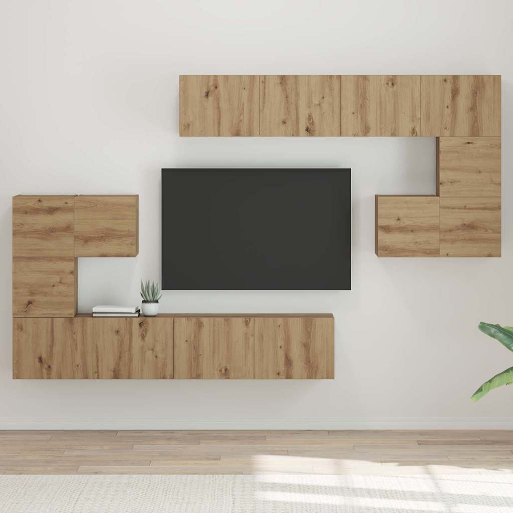Μονάδες TV Επιτοίχιο 4 pcs Artisan Oak Επεξεργασμένο ξύλο - Pakobazaar