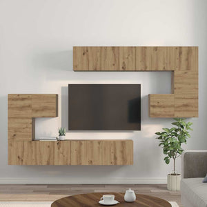 Μονάδες TV Επιτοίχιο 4 pcs Artisan Oak Επεξεργασμένο ξύλο - Pakobazaar