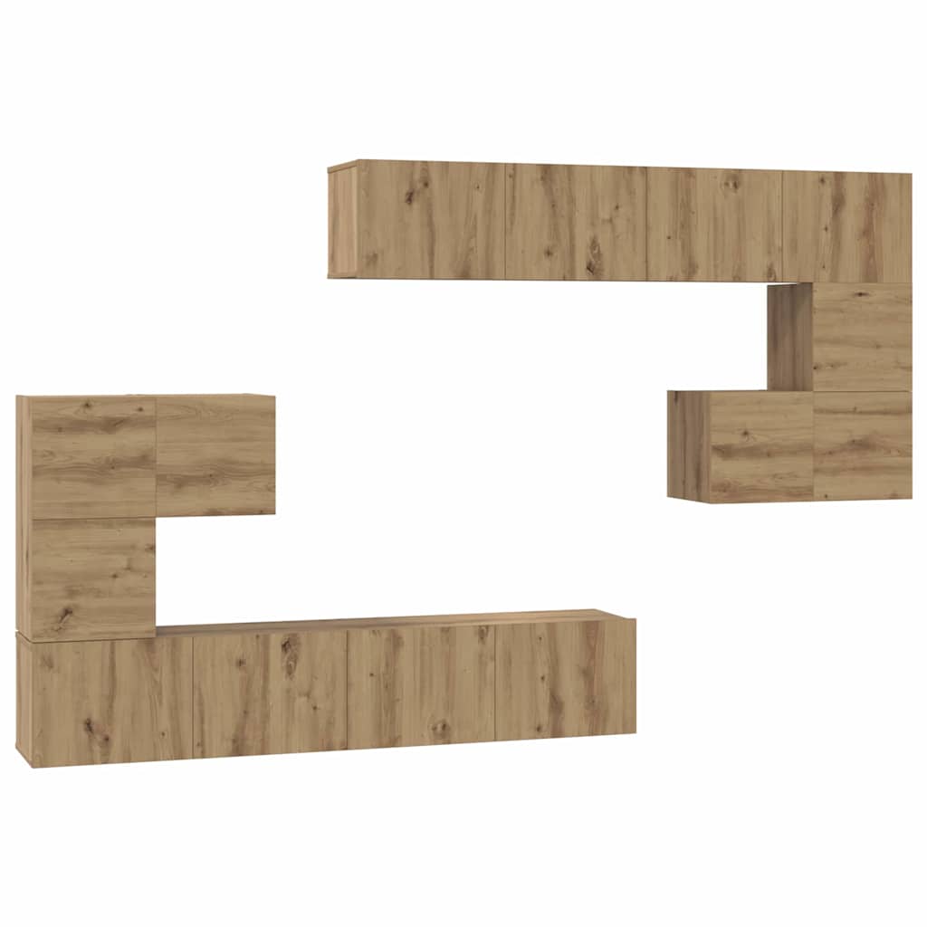 Μονάδες TV Επιτοίχιο 4 pcs Artisan Oak Επεξεργασμένο ξύλο - Pakobazaar