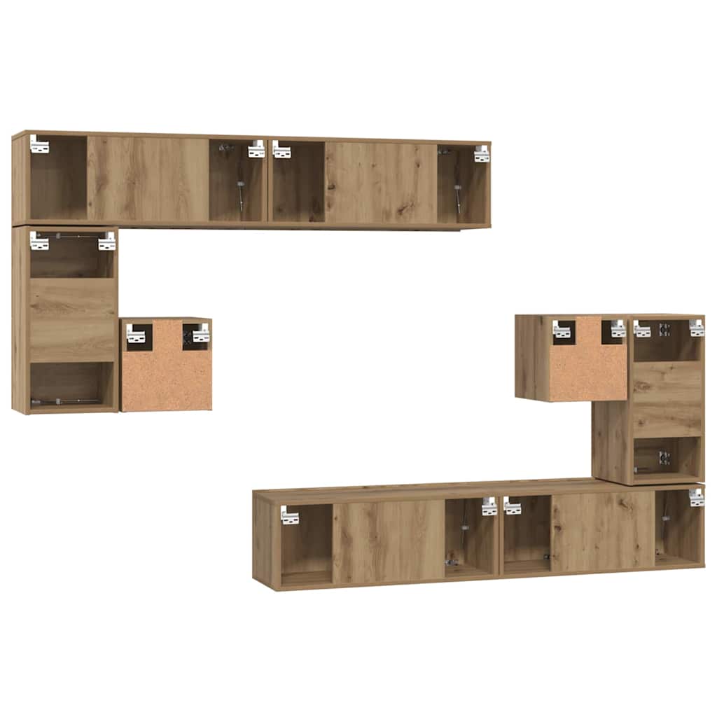 Μονάδες TV Επιτοίχιο 4 pcs Artisan Oak Επεξεργασμένο ξύλο - Pakobazaar