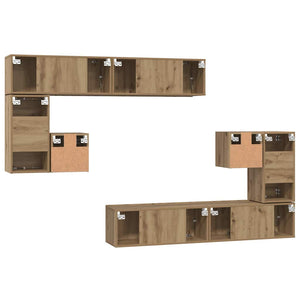 Μονάδες TV Επιτοίχιο 4 pcs Artisan Oak Επεξεργασμένο ξύλο - Pakobazaar