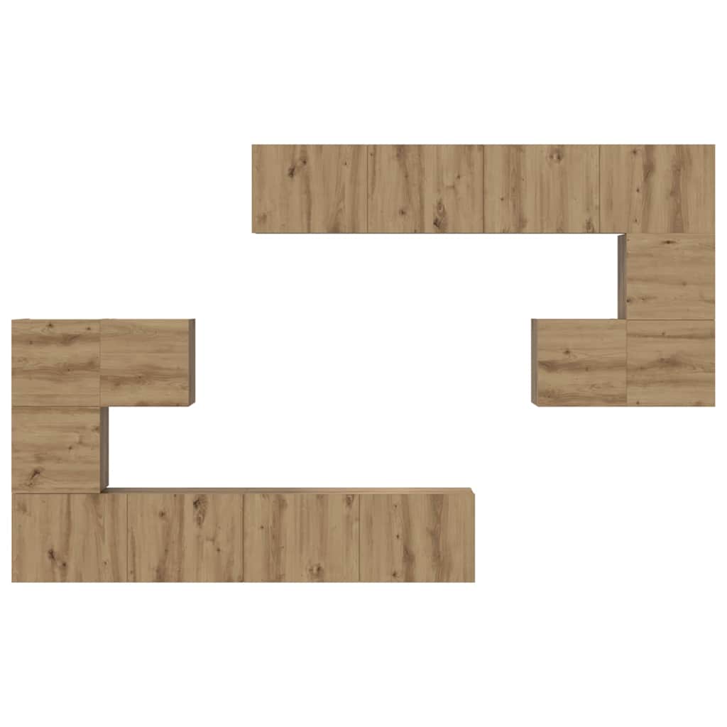 Μονάδες TV Επιτοίχιο 4 pcs Artisan Oak Επεξεργασμένο ξύλο - Pakobazaar