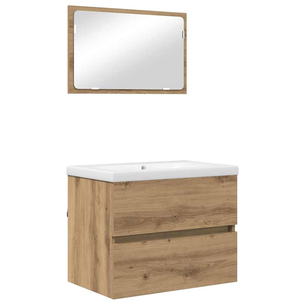 Σετ Επίπλων Μπάνιου 3 pcs Artisan Oak Επεξεργασμένο ξύλο - Pakobazaar