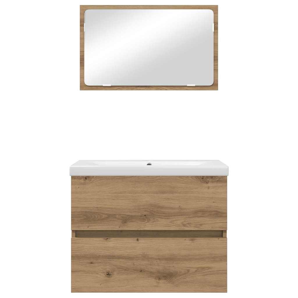 Σετ Επίπλων Μπάνιου 3 pcs Artisan Oak Επεξεργασμένο ξύλο - Pakobazaar