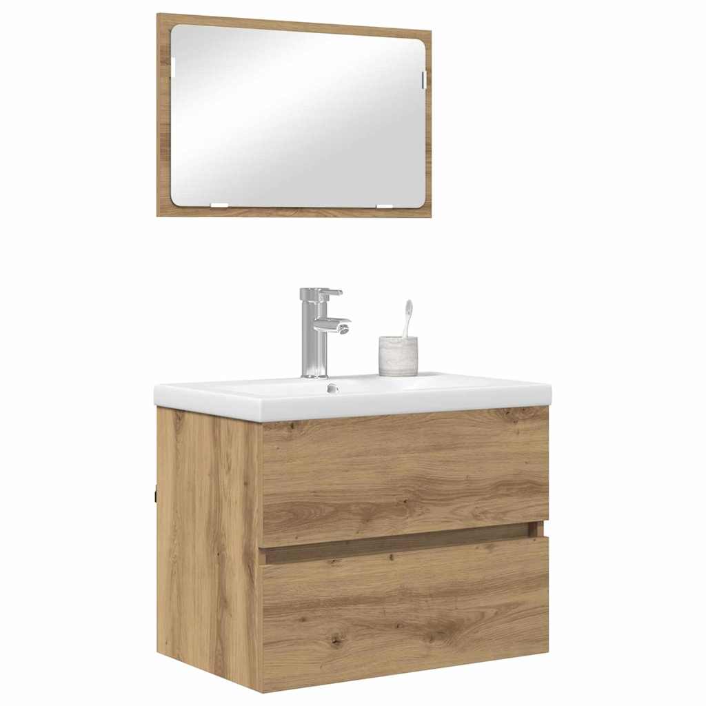 Σετ Επίπλων Μπάνιου 3 pcs Artisan Oak Επεξεργασμένο ξύλο - Pakobazaar