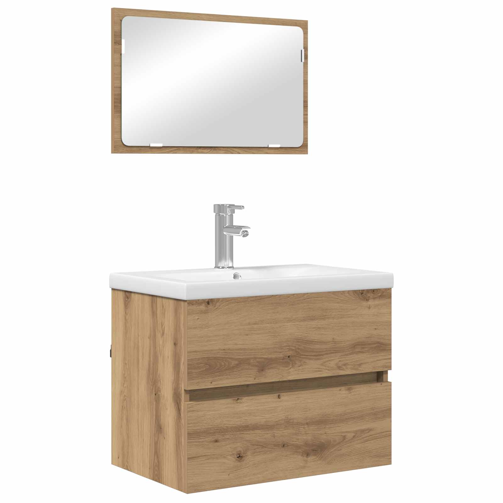 Σετ Επίπλων Μπάνιου 3 pcs Artisan Oak Επεξεργασμένο ξύλο - Pakobazaar