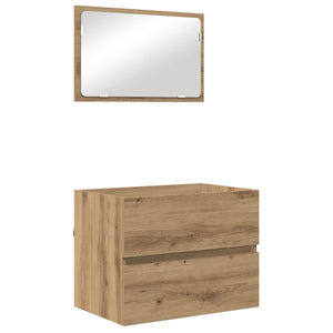Σετ Επίπλων Μπάνιου 3 pcs Artisan Oak Επεξεργασμένο ξύλο - Pakobazaar