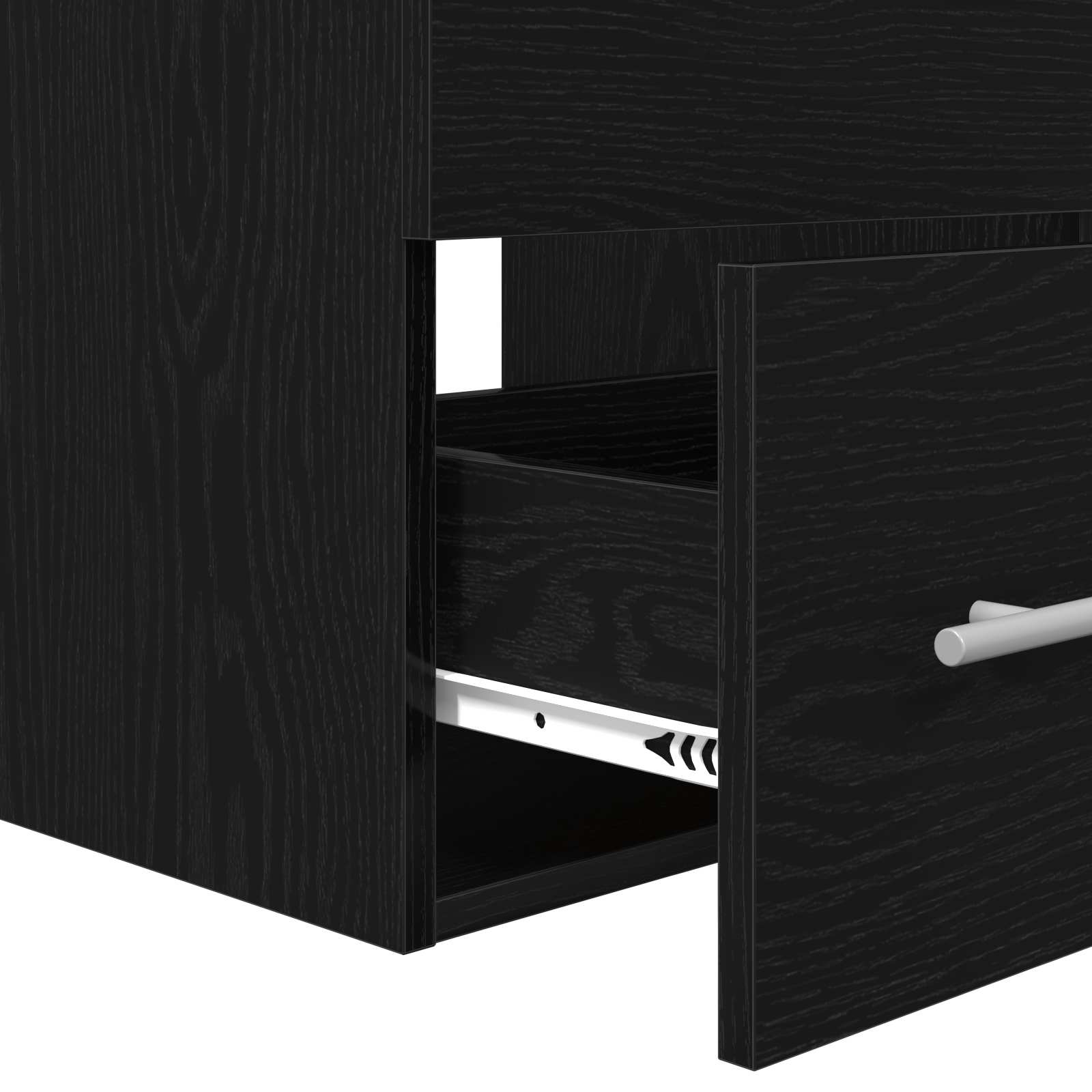 Σετ Επίπλων Μπάνιου 2 pcs Μαύρη Οξυά Επεξεργασμένο ξύλο - Pakobazaar