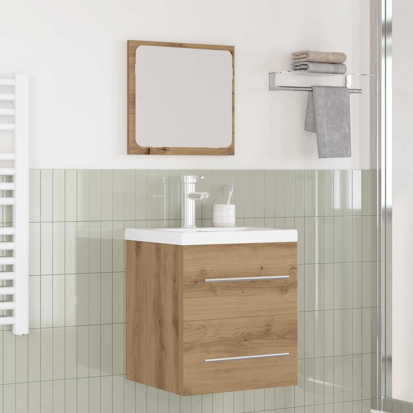 Σετ Επίπλων Μπάνιου 2 pcs Artisan Oak Επεξεργασμένο ξύλο - Pakobazaar