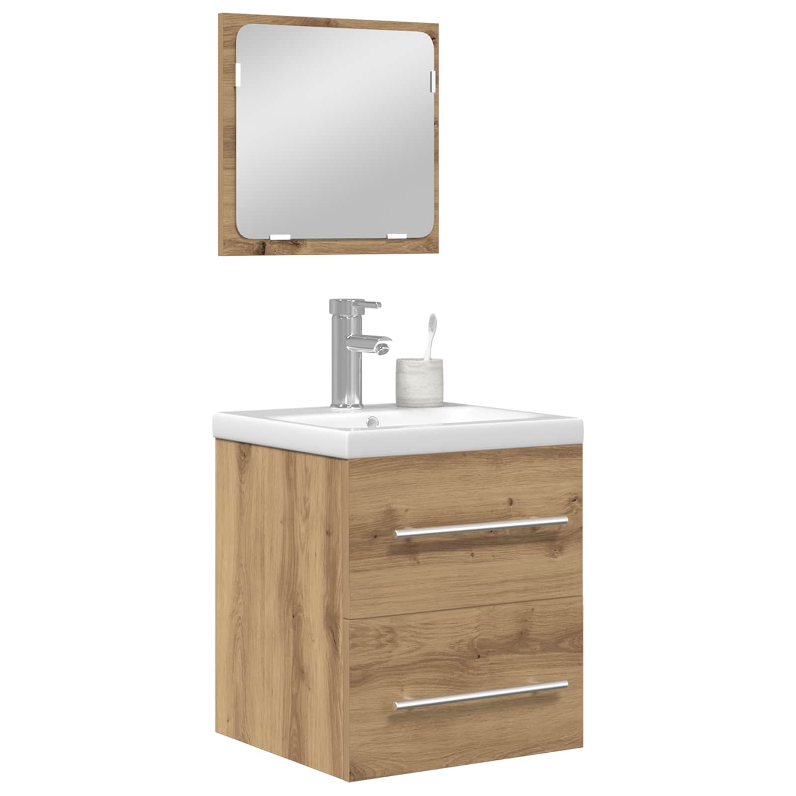 Σετ Επίπλων Μπάνιου 2 pcs Artisan Oak Επεξεργασμένο ξύλο - Pakobazaar