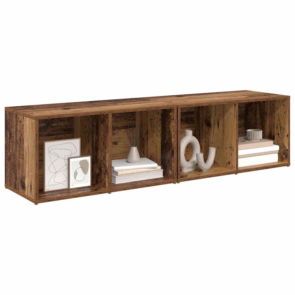 Σετ επίπλου τηλεόρασης 2 pcs Παλιό Ξύλο 37 x 35 x 72 εκ.