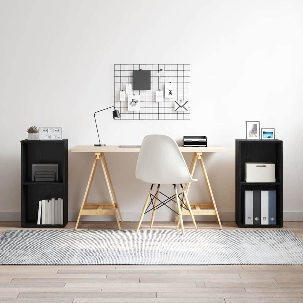 Σετ επίπλου τηλεόρασης 2 pcs Μαύρη Οξυά 37 x 35 x 72 εκ.