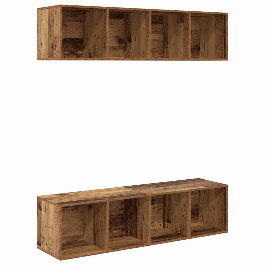 Σετ επίπλου τηλεόρασης 2 pcs Παλιό Ξύλο 37 x 37 x 142,5 εκ