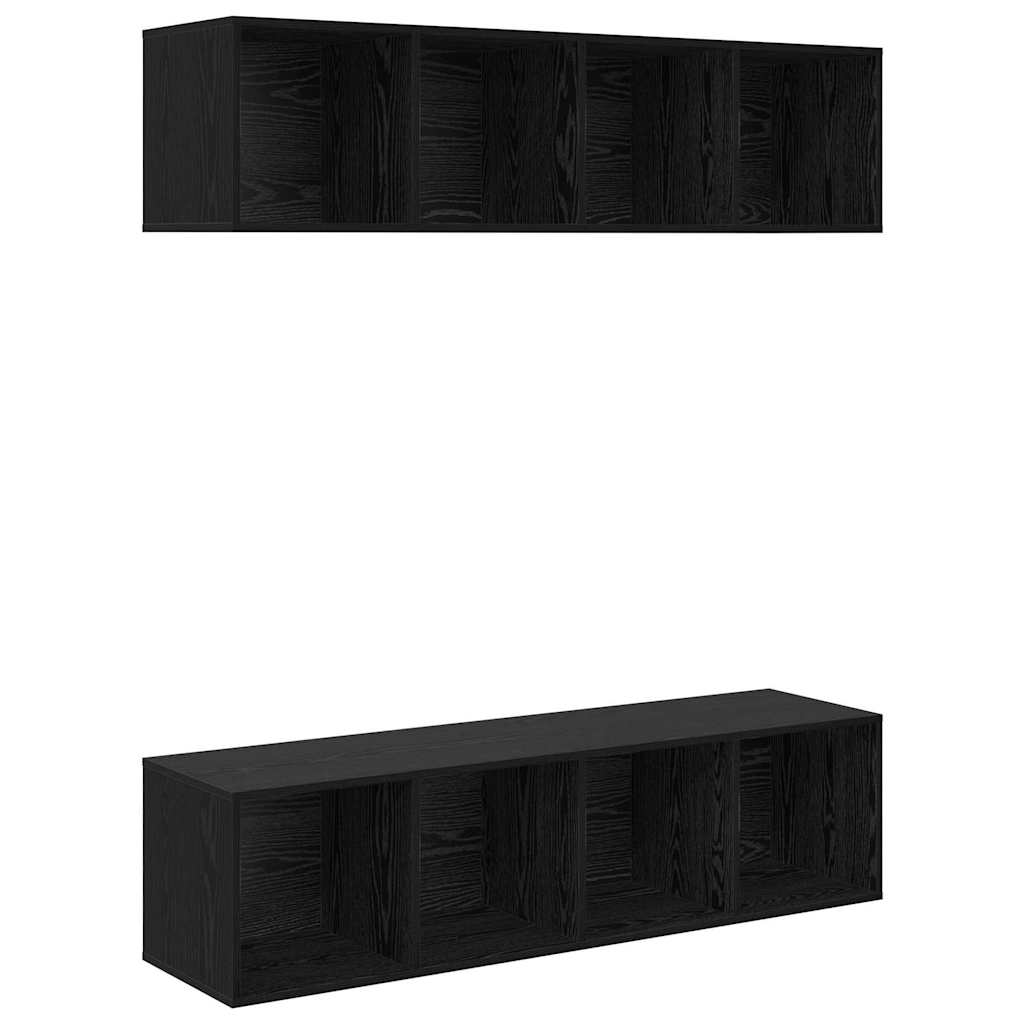 Σετ επίπλου τηλεόρασης 2 pcs Μαύρη Οξυά 37 x 37 x 142,5 εκ
