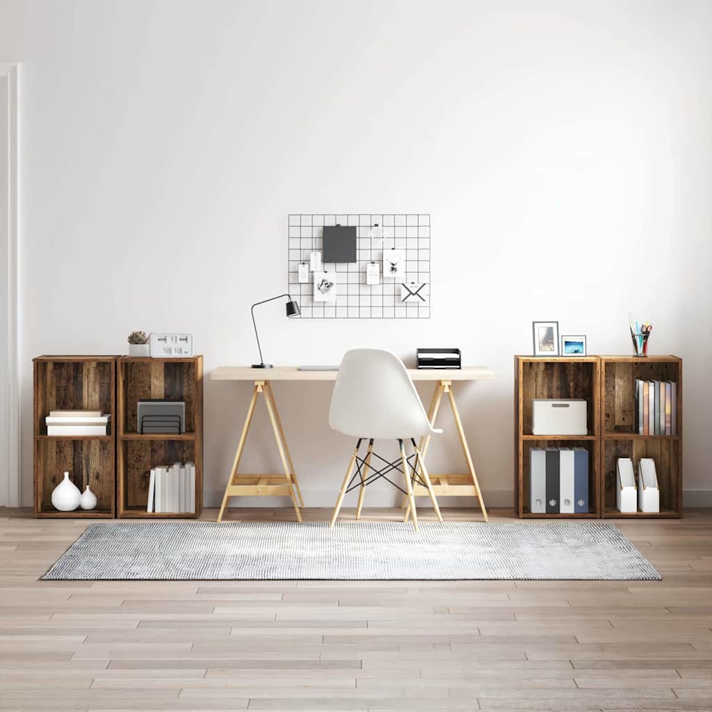 Σετ επίπλου τηλεόρασης 4 pcs Παλιό Ξύλο 37 x 37 x 72 εκ