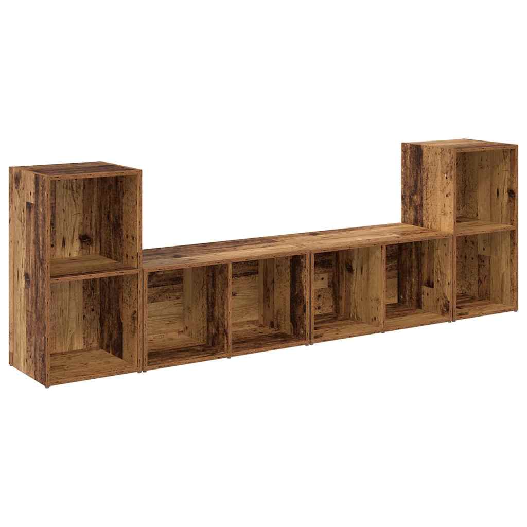 Σετ επίπλου τηλεόρασης 4 pcs Παλιό Ξύλο 37 x 37 x 72 εκ