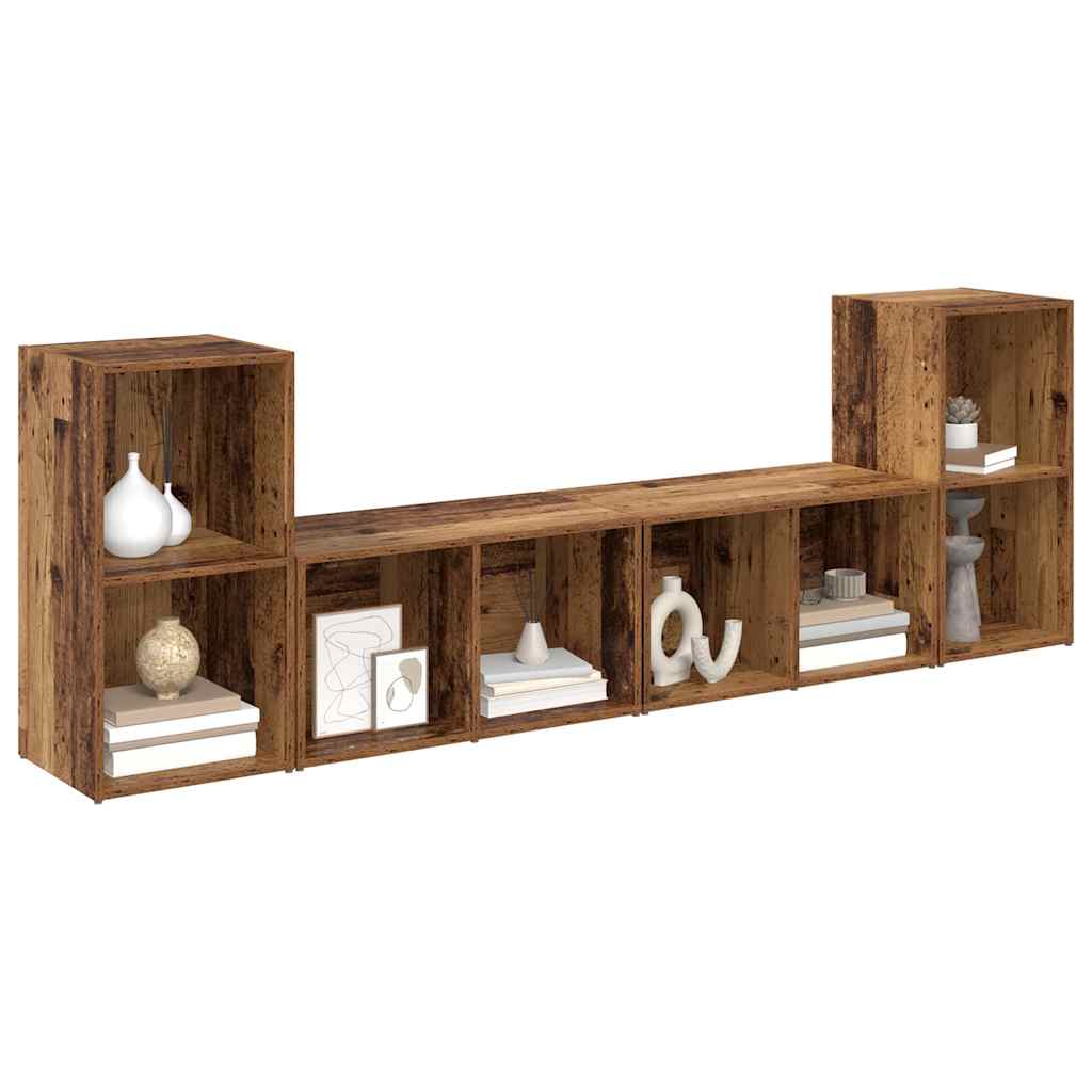 Σετ επίπλου τηλεόρασης 4 pcs Παλιό Ξύλο 37 x 37 x 72 εκ