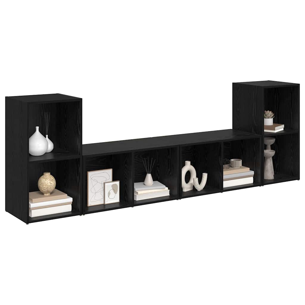 Σετ επίπλου τηλεόρασης 4 pcs Μαύρη Οξυά 37 x 37 x 72 εκ