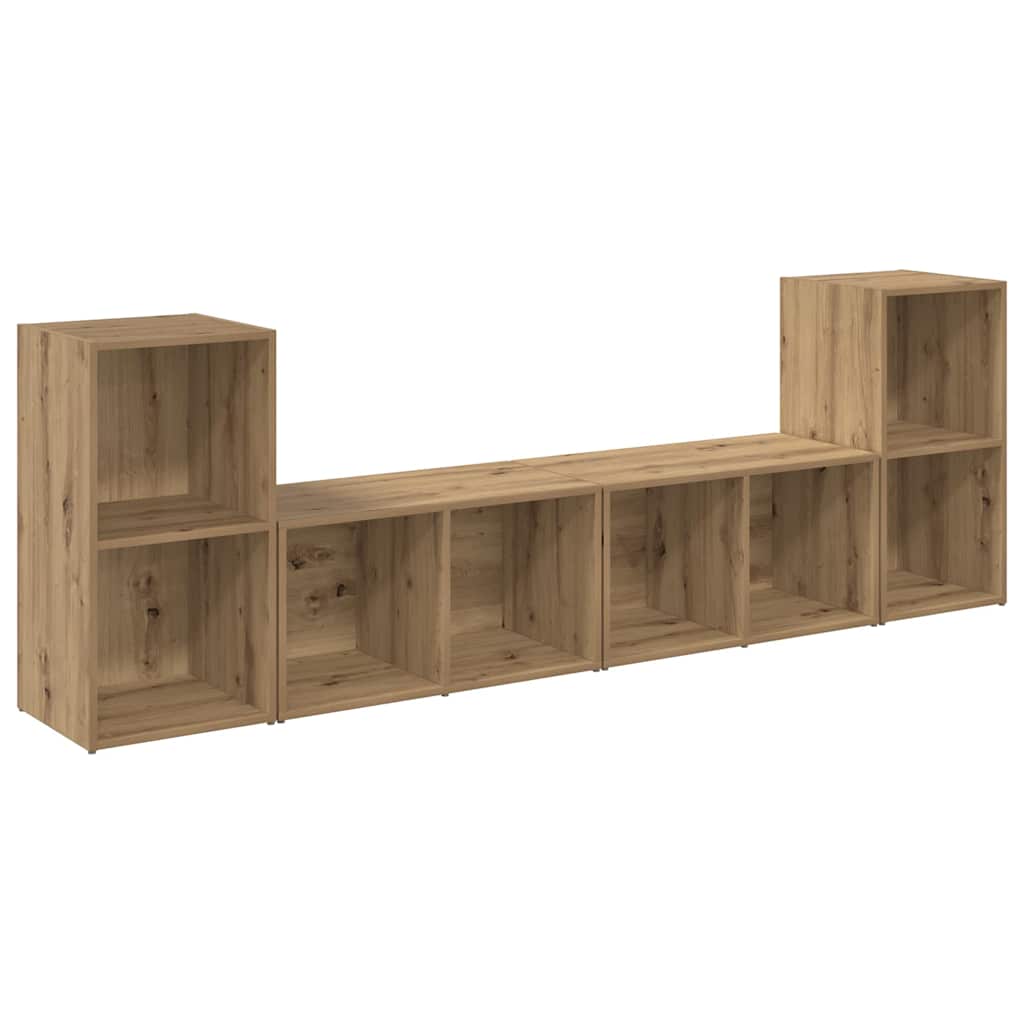 Σετ επίπλου τηλεόρασης 4 pcs Artisan Oak Επεξεργασμένο ξύλο