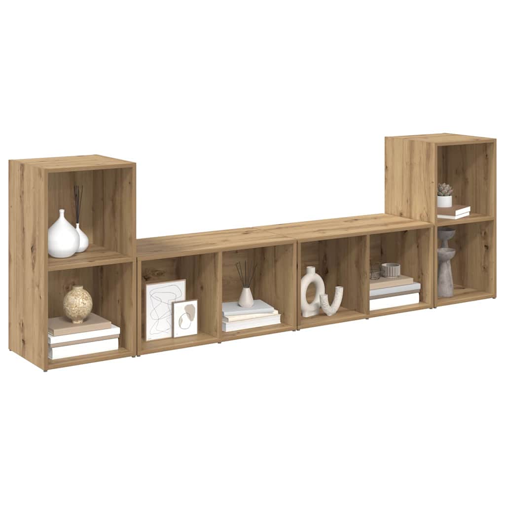 Σετ επίπλου τηλεόρασης 4 pcs Artisan Oak Επεξεργασμένο ξύλο