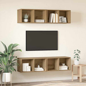 Σετ επίπλου τηλεόρασης 4 τμχ. Artisan Oak Επεξεργασμένο Ξύλο