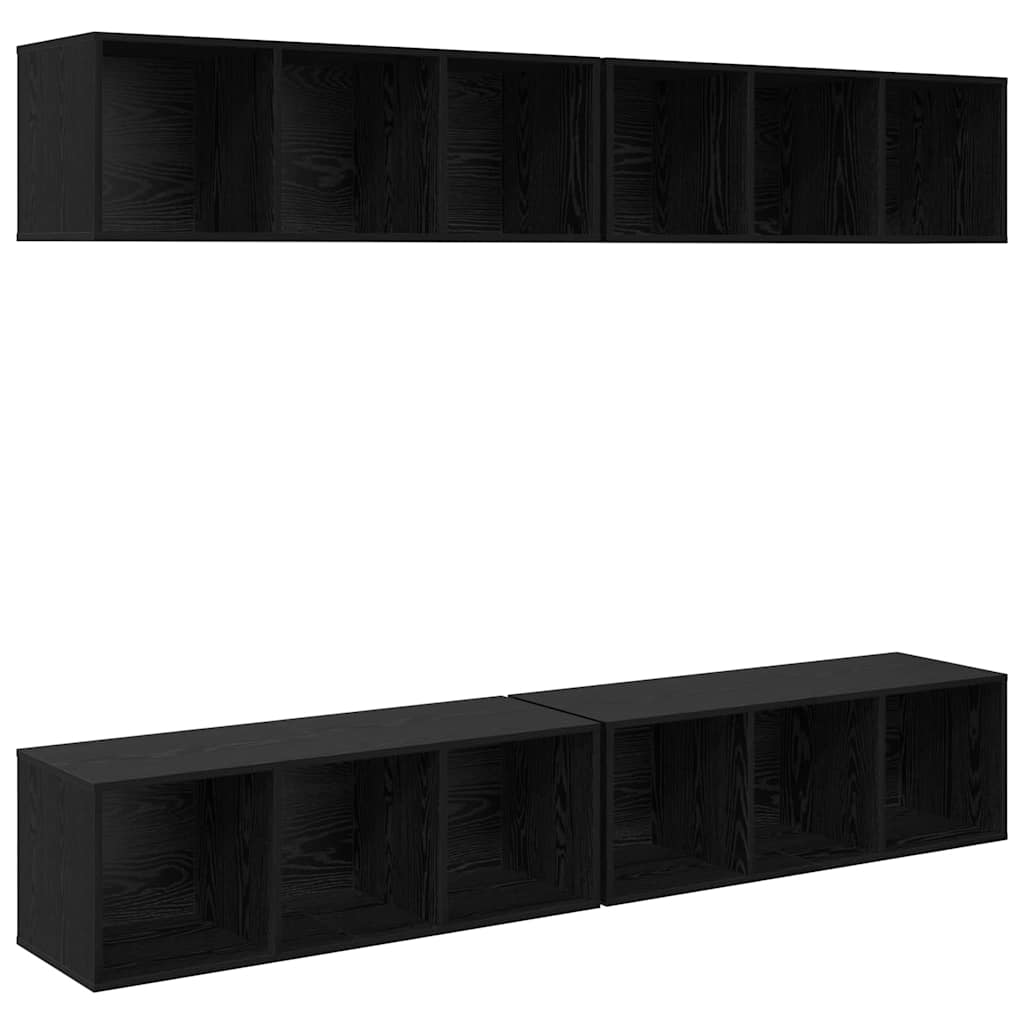 Σετ επίπλου τηλεόρασης 4 pcs Μαύρη Οξυά 37 x 37 x 107 εκ