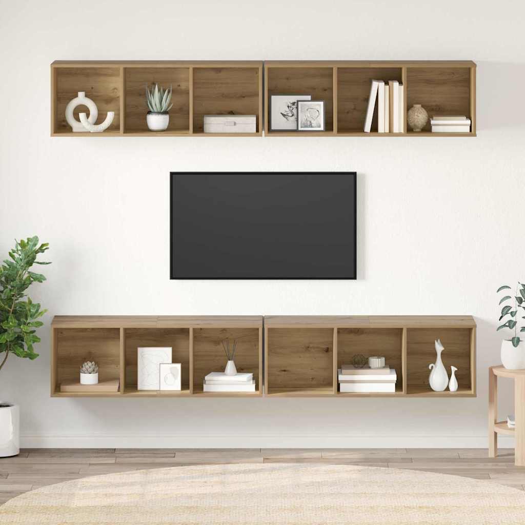 Σετ επίπλου τηλεόρασης 4 pcs Artisan Oak 37 x 37 x 107 εκ