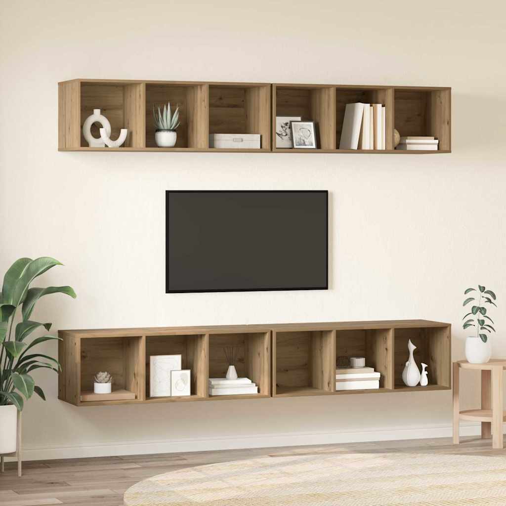 Σετ επίπλου τηλεόρασης 4 pcs Artisan Oak 37 x 37 x 107 εκ
