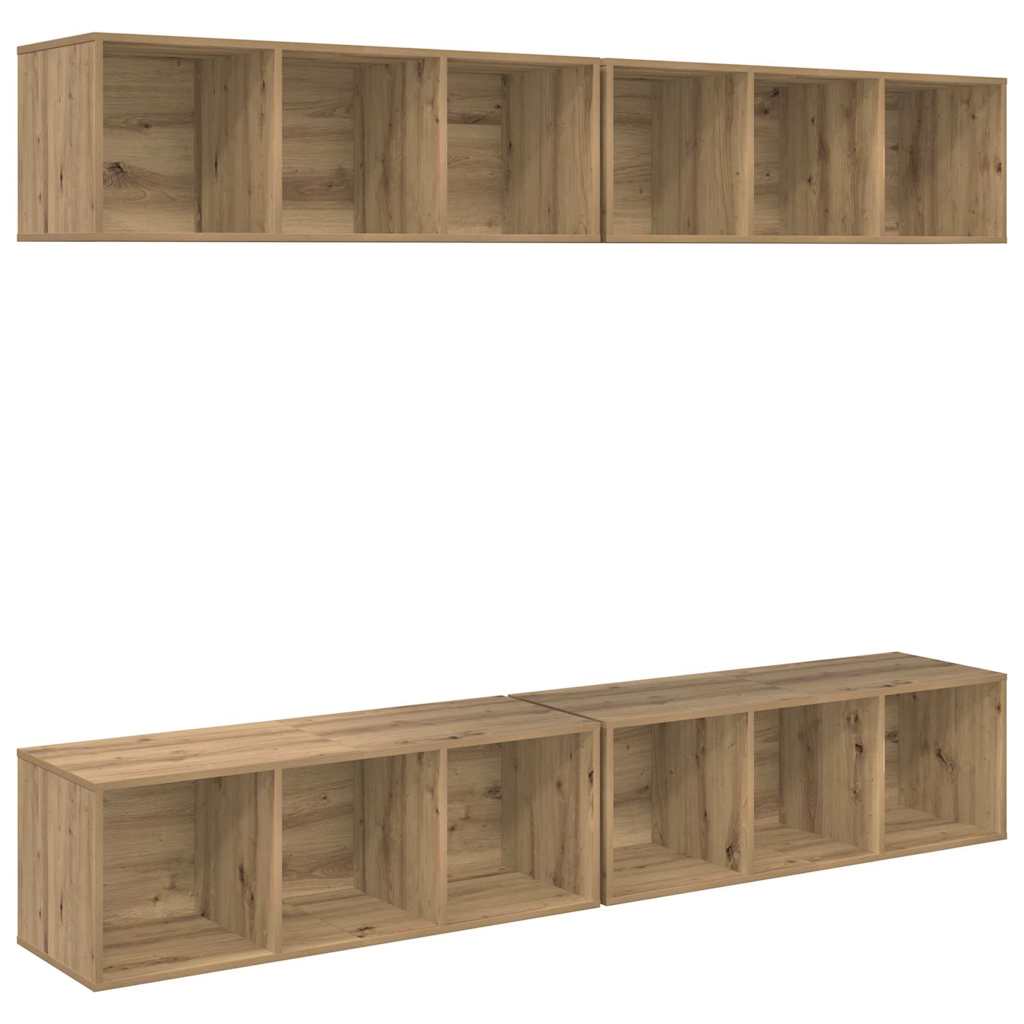 Σετ επίπλου τηλεόρασης 4 pcs Artisan Oak 37 x 37 x 107 εκ