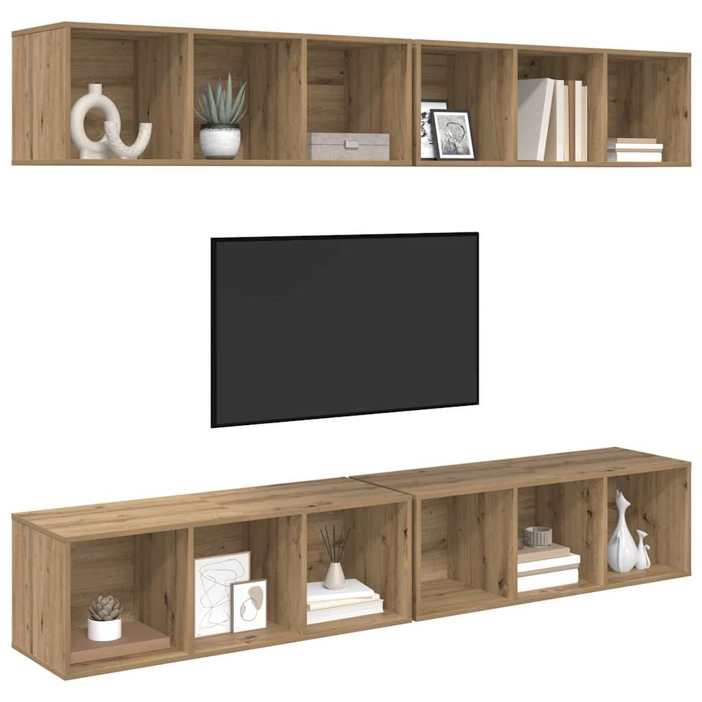 Σετ επίπλου τηλεόρασης 4 pcs Artisan Oak 37 x 37 x 107 εκ