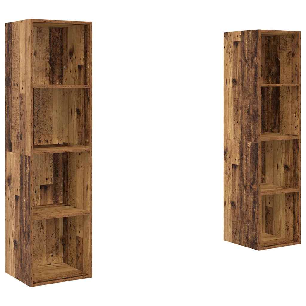 Σετ επίπλου τηλεόρασης Επιτοίχιο 2 pcs Καφέ 37 x 37 x 142,5 εκ
