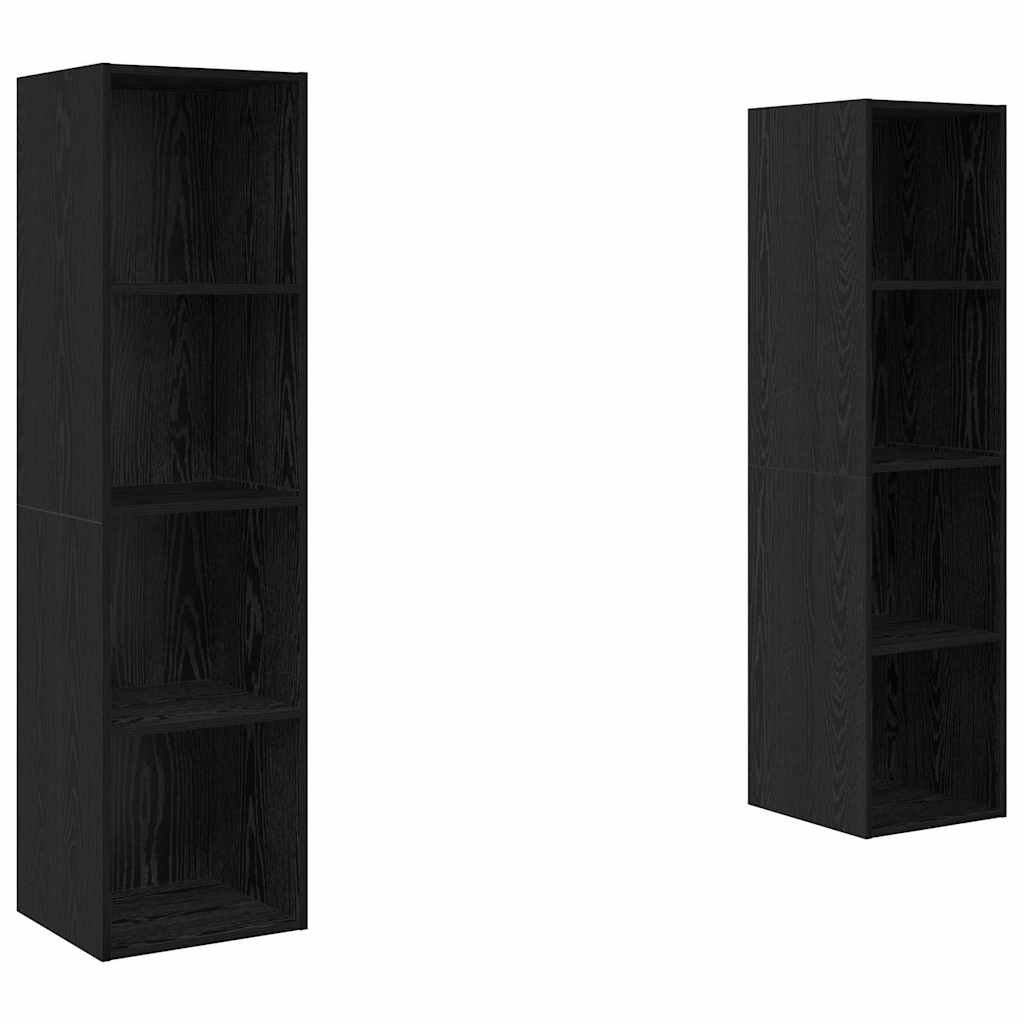 Σετ επίπλου τηλεόρασης Επιτοίχιο 2 pcs Μαύρο 37 x 37 x 142,5 εκ