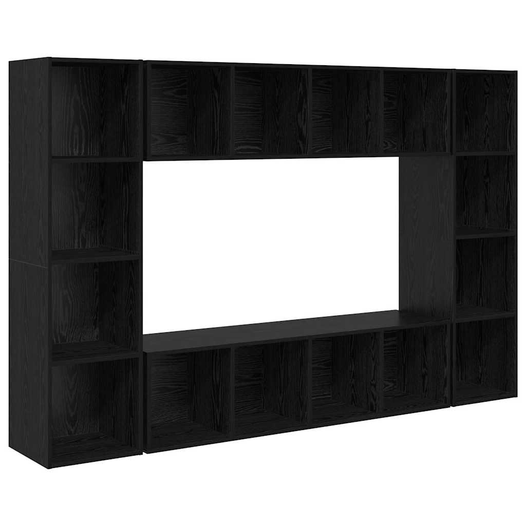 Σετ επίπλου τηλεόρασης Επιτοίχιο 4 pcs Μαύρο 37 x 37 x 142,5 εκ