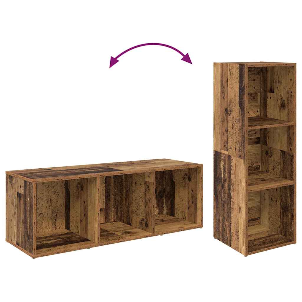 Σετ επίπλου τηλεόρασης 2 pcs Παλιό Ξύλο 107 x 35 x 37 cm
