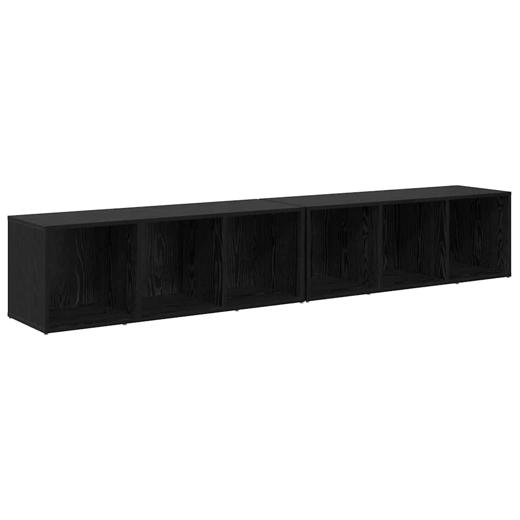 Σετ επίπλου τηλεόρασης 2 pcs Μαύρη Οξυά 37 x 35 x 107 εκ.