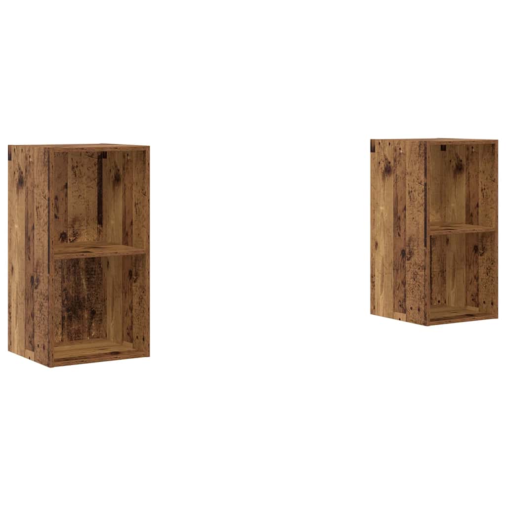 Σετ επίπλου τηλεόρασης 2 pcs Παλιό Ξύλο 37 x 37 x 72 εκ