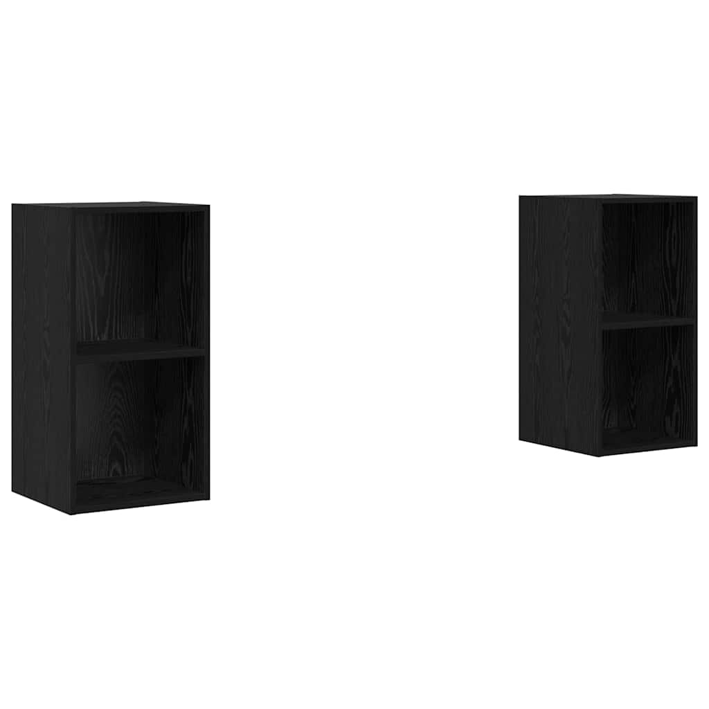 Σετ επίπλου τηλεόρασης 2 pcs Μαύρη Οξυά 37 x 37 x 72 εκ