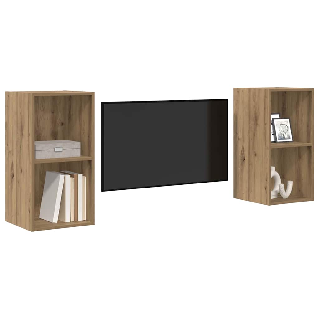 Σετ επίπλου τηλεόρασης 2 pcs Artisan Oak Επεξεργασμένο ξύλο