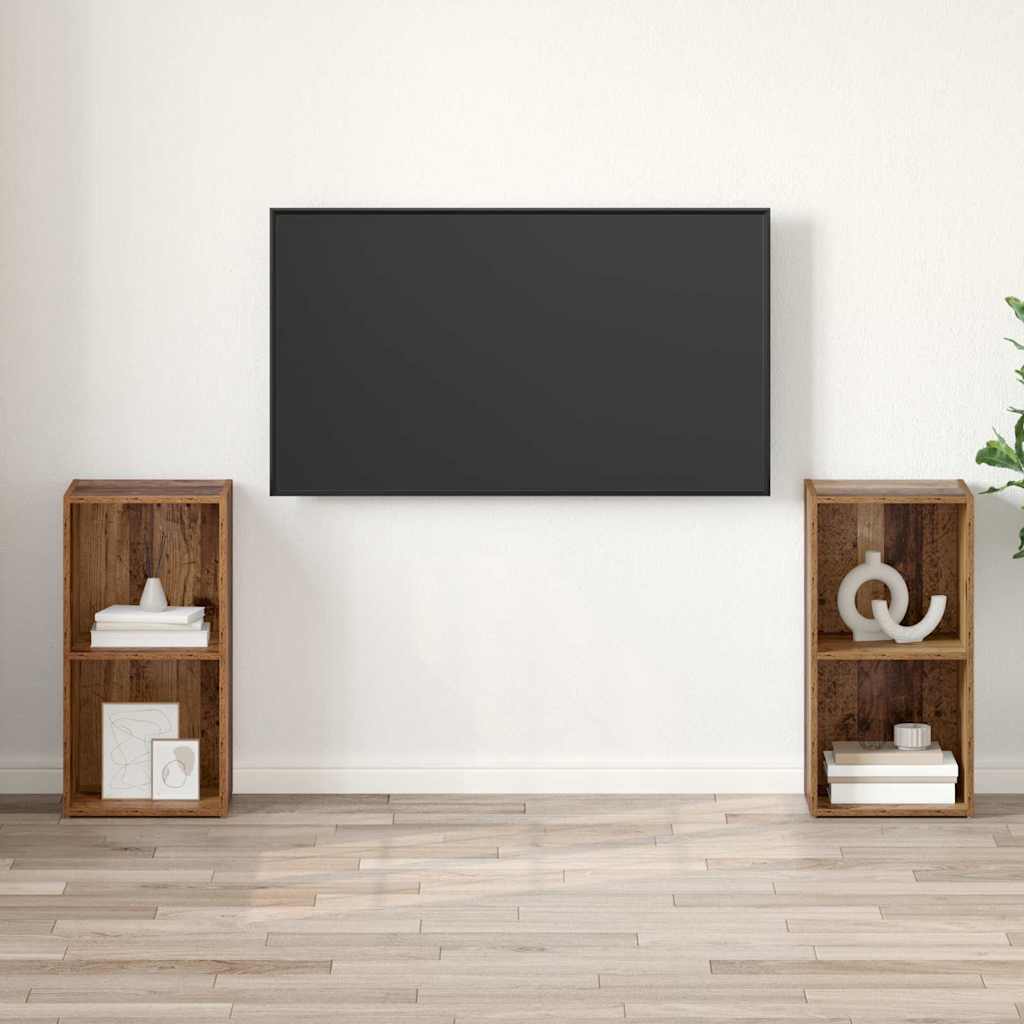 Σετ επίπλου τηλεόρασης 2 pcs Παλιό Ξύλο 72 x 35 x 36,5 cm
