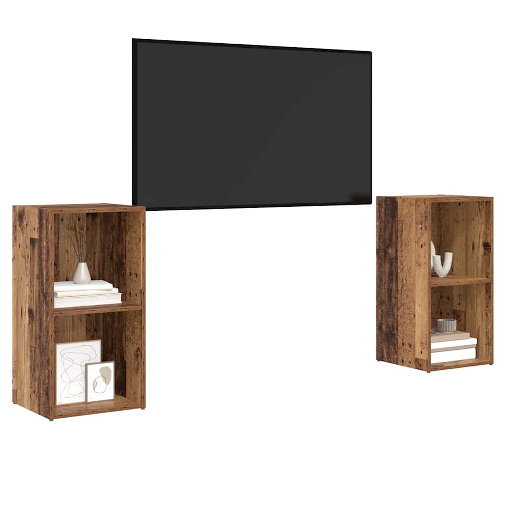 Σετ επίπλου τηλεόρασης 2 pcs Παλιό Ξύλο 72 x 35 x 36,5 cm