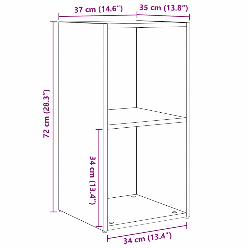 Σετ επίπλου τηλεόρασης 2 pcs Παλιό Ξύλο 72 x 35 x 36,5 cm