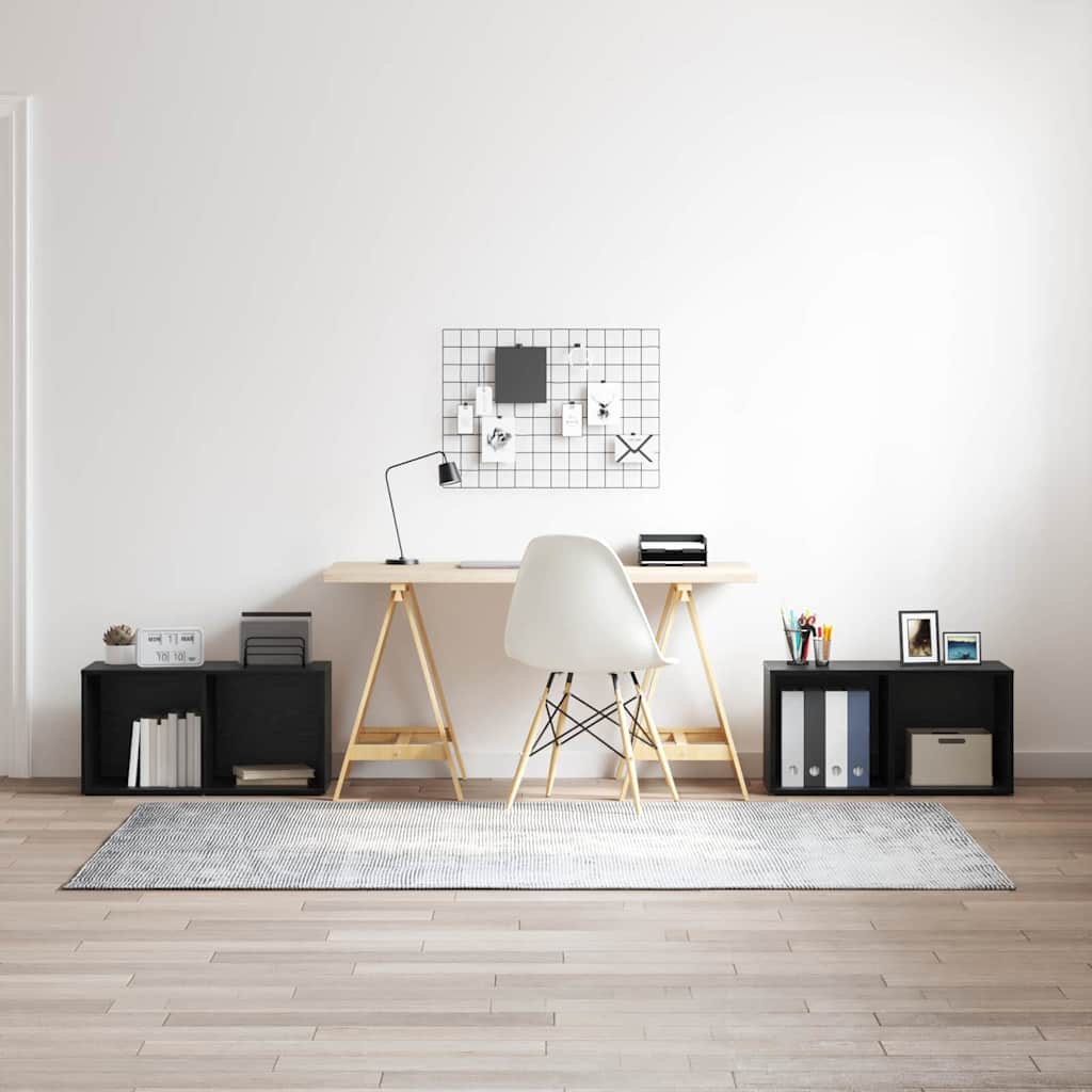 Σετ επίπλου τηλεόρασης 2 pcs Μαύρη Οξυά 72 x 35 x 36,5 cm