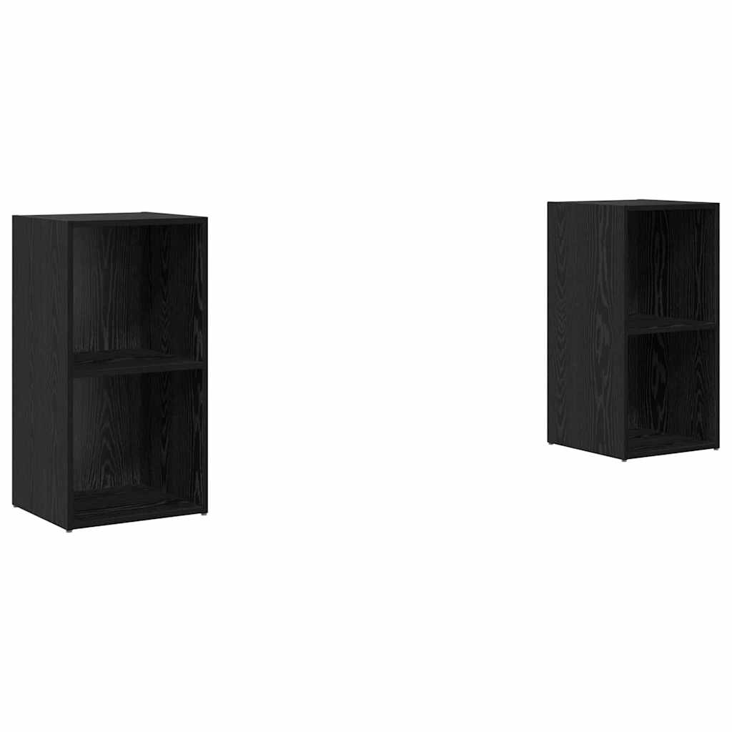 Σετ επίπλου τηλεόρασης 2 pcs Μαύρη Οξυά 72 x 35 x 36,5 cm