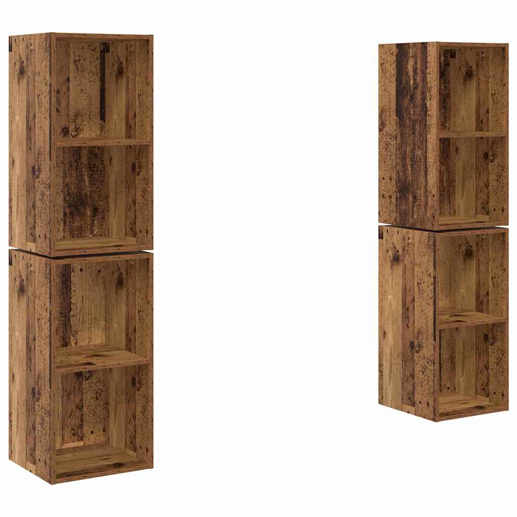 Σετ επίπλου τηλεόρασης 4 pcs Παλιό Ξύλο 37 x 37 x 72 εκ